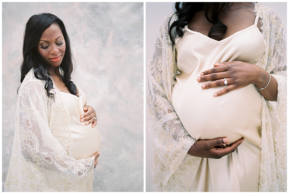 Studio Maternity Session On Film In Washington, Dc