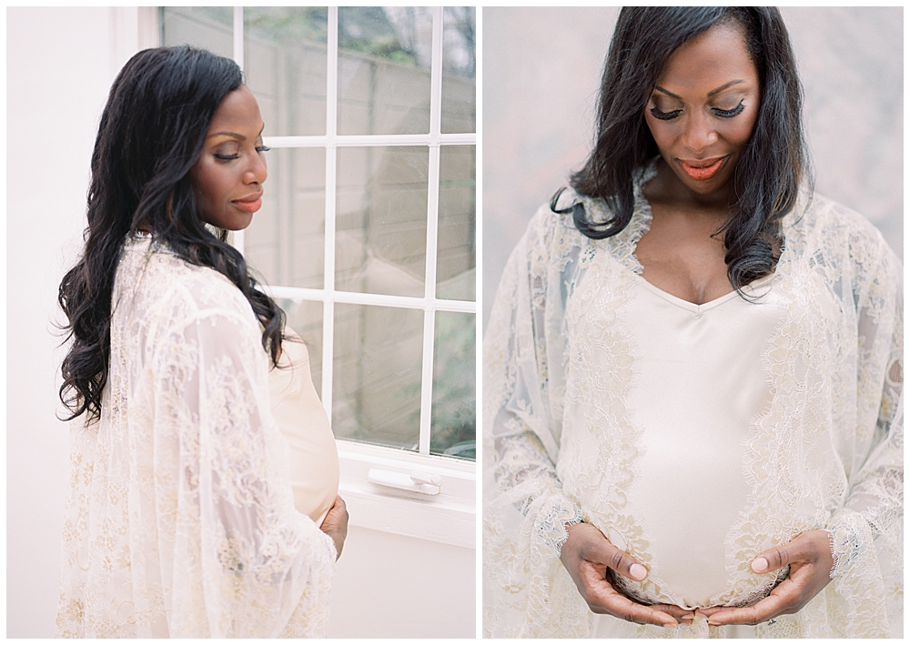 Mother In A Studio During Maternity Photos