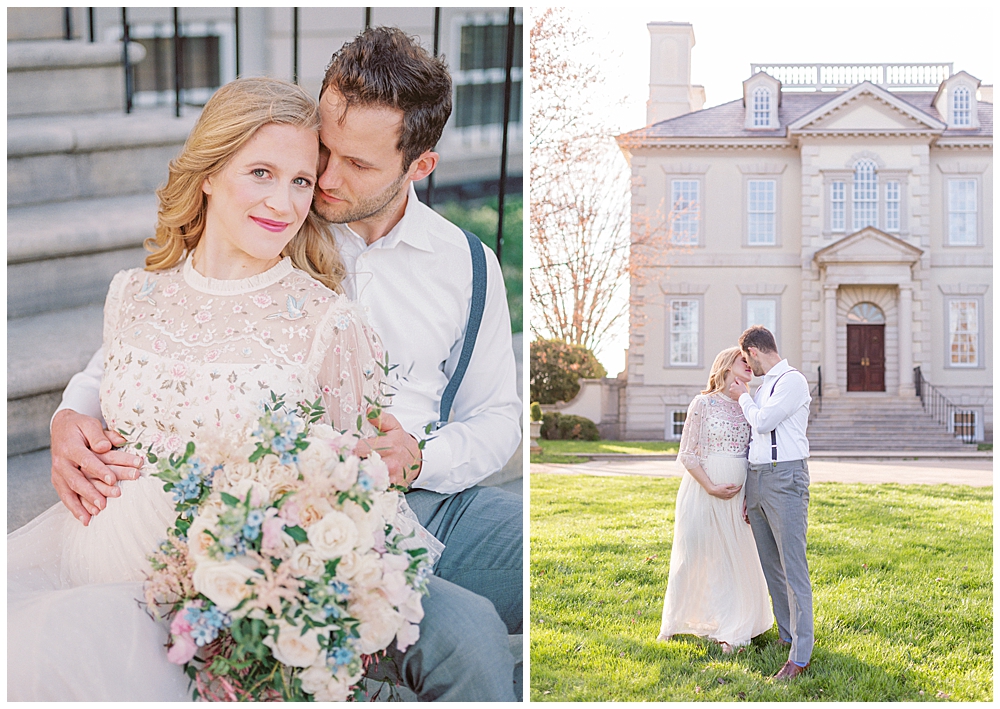 Beautiful Bouquet At Maternity Session Outside Of Washington, D.c.