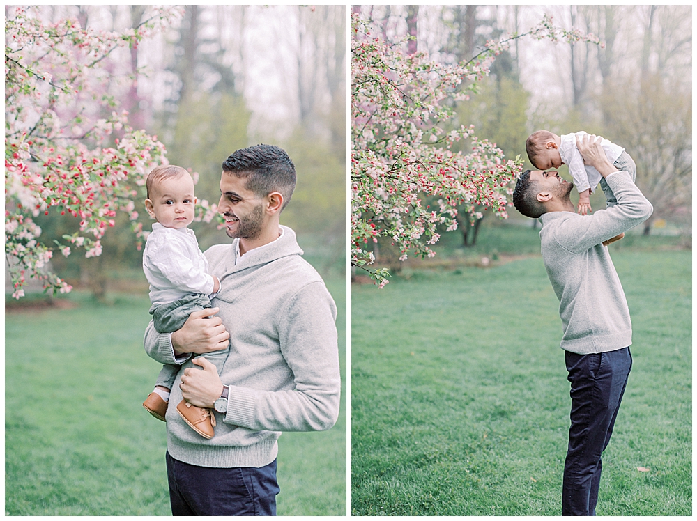 Father And Son During Brookside Gardens Family Photo Session.