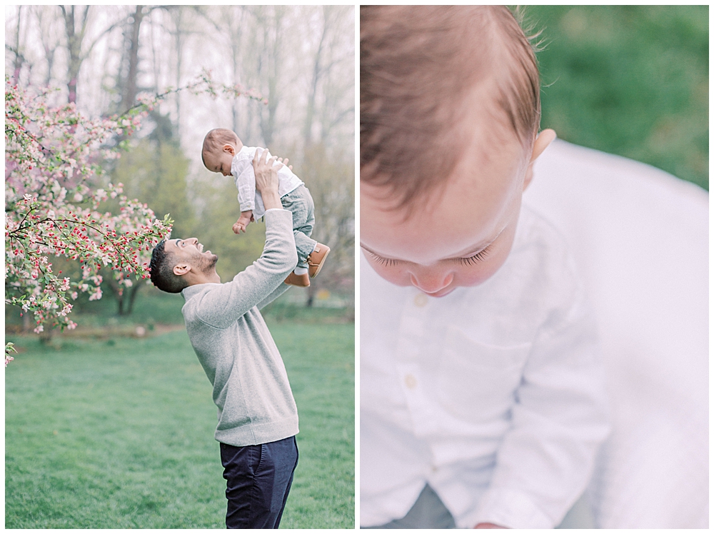 Father And His Baby Boy During A Family Session In Brookside Gardens