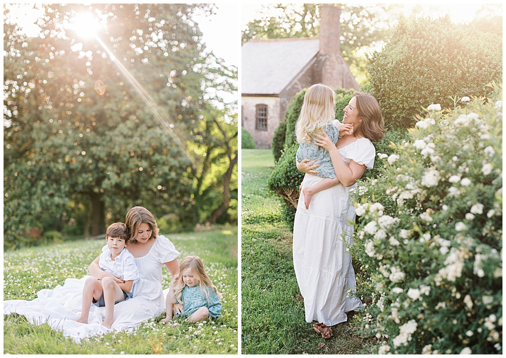 Family Photo Session At Sunset At Mulberry Fields In Southern Maryland