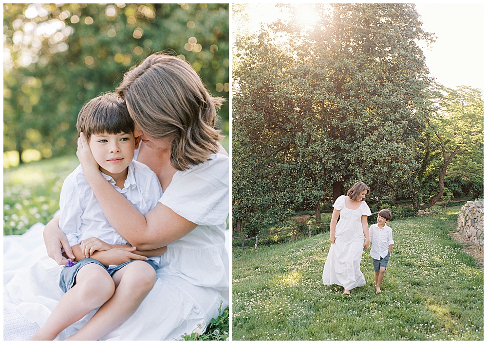 Mother And Son During Their Maryland Family Photo Session At Mulberry Fields