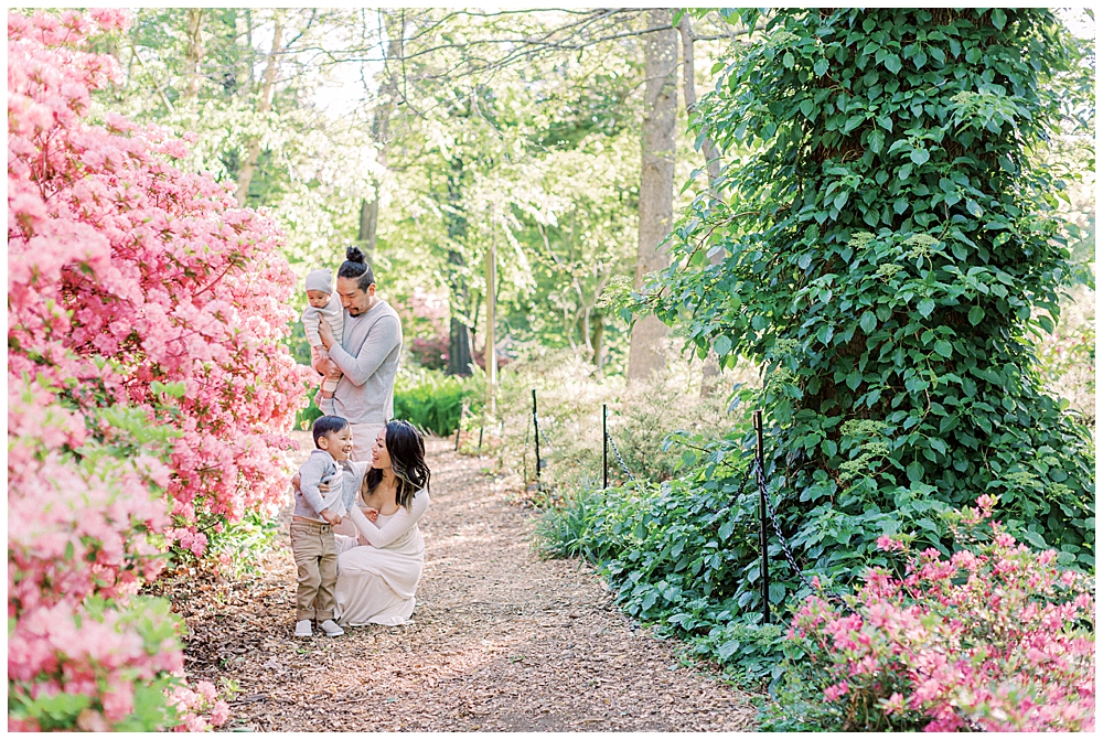 Family Stops Along Azalea Path At Brookside Gardens