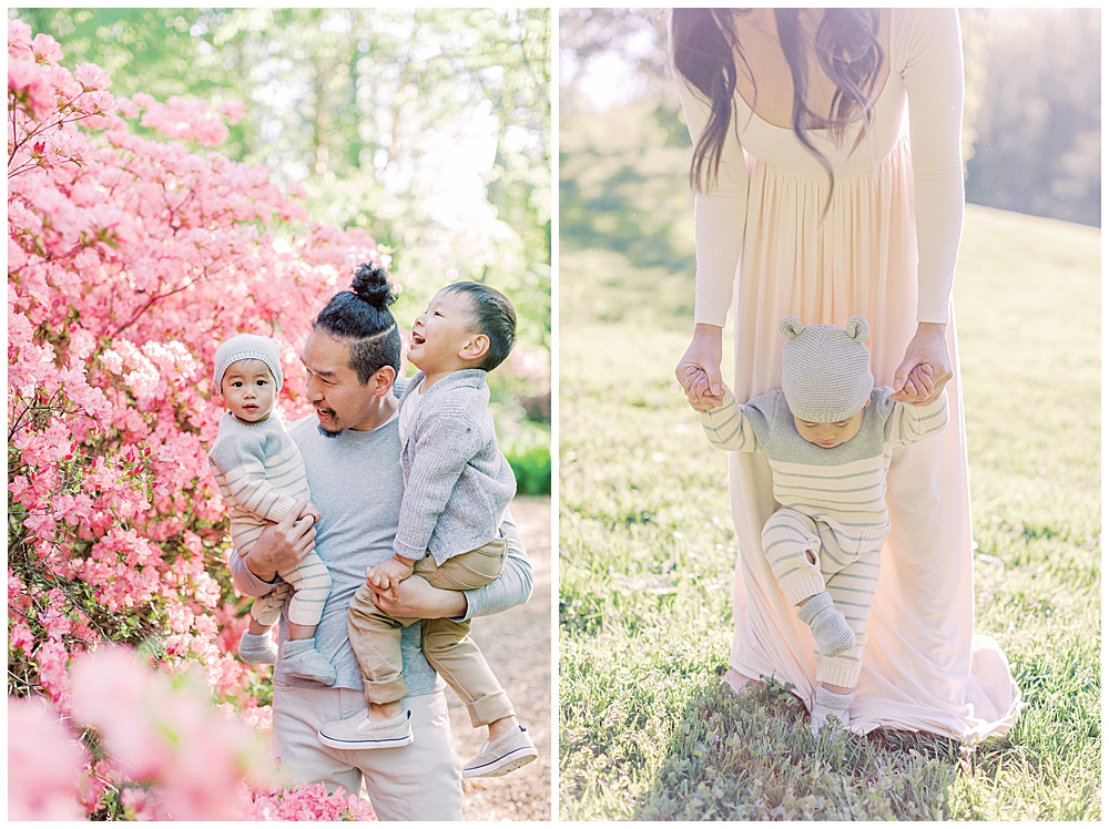 Family Enjoys The Blooms At Brookside Gardens During Photo Session