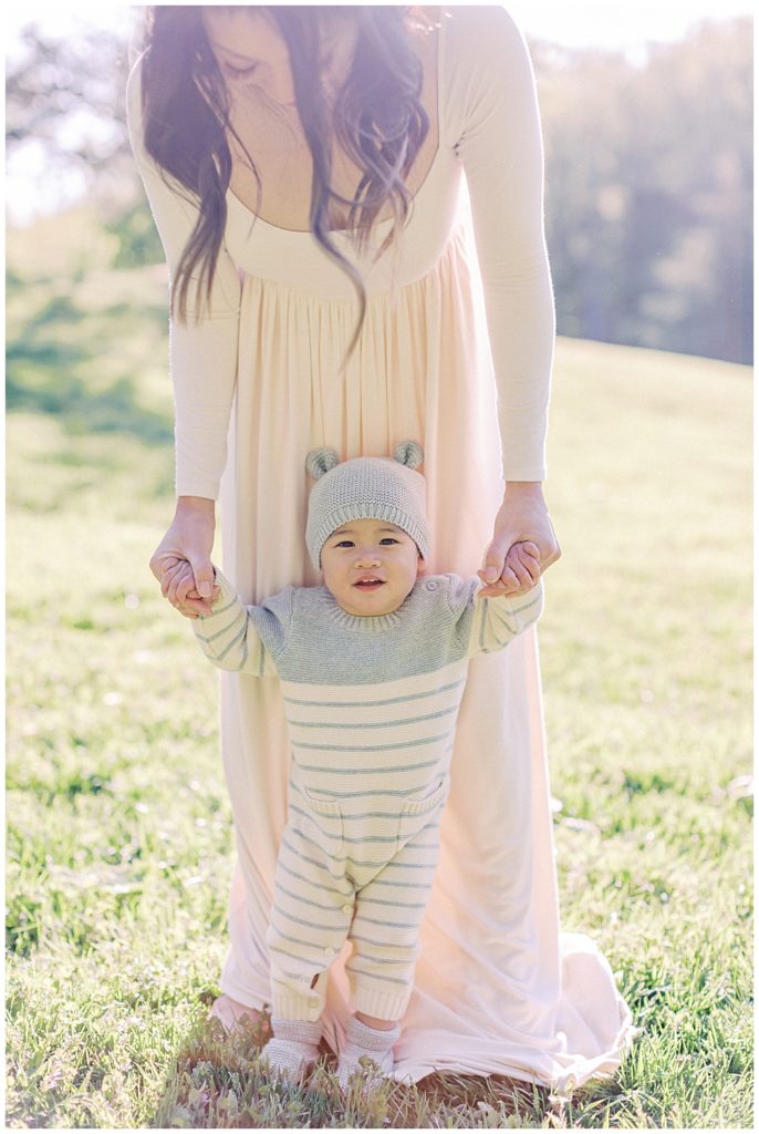 Mother Walks With Infant Son At Brookside Gardens