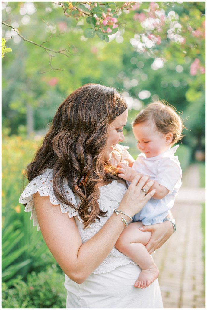 Mother Plays With Her One Year Old Son During Their Dc Photo Session At Tudor Place