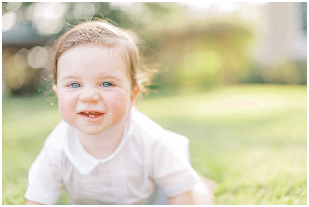 Baby Boy Crawls Up To The Camera