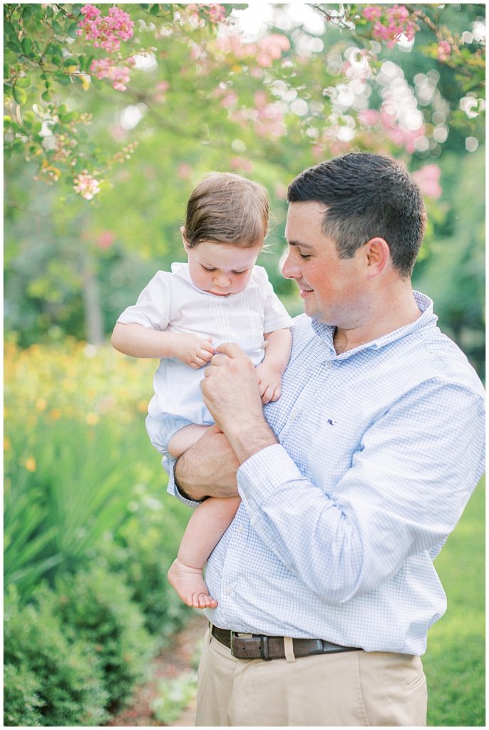 Dad Holds His Baby Boy And Plays With Him