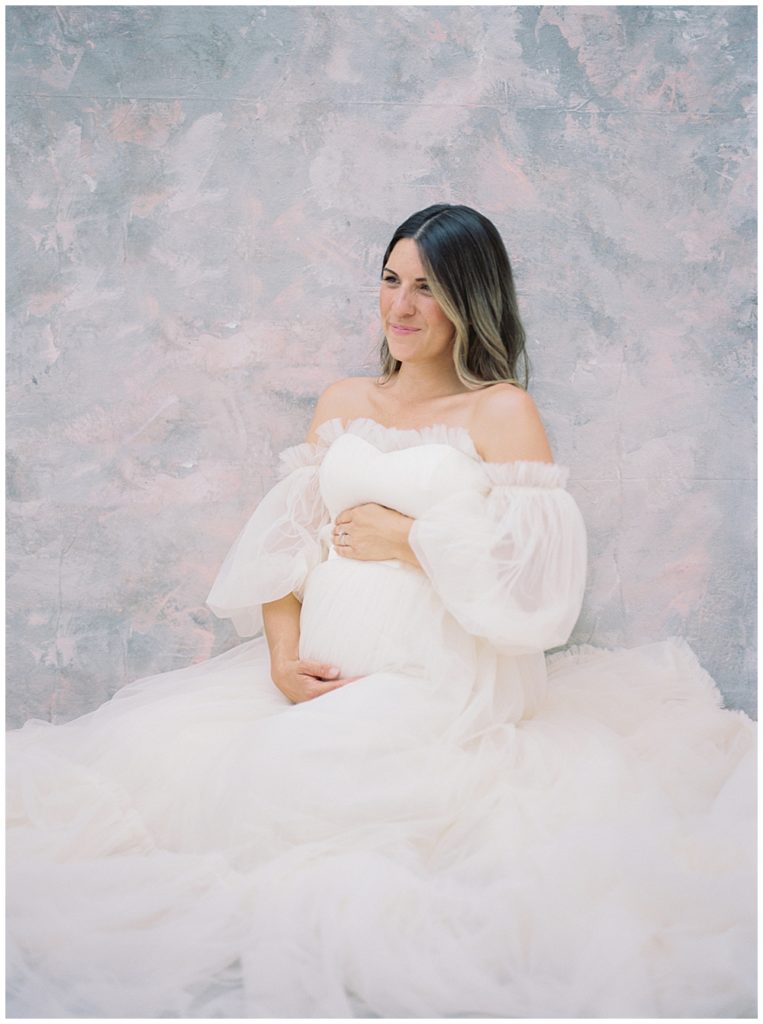 Pregnant Mother Sits In A Dc Studio For Her Maternity Session