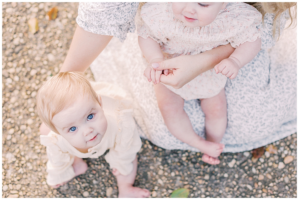 Twin Baby Looking Up