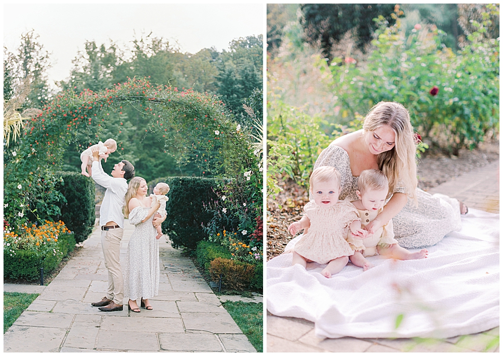 Twin Family Photo Session At Brookside Gardens Outside Of Northern Va And Dc