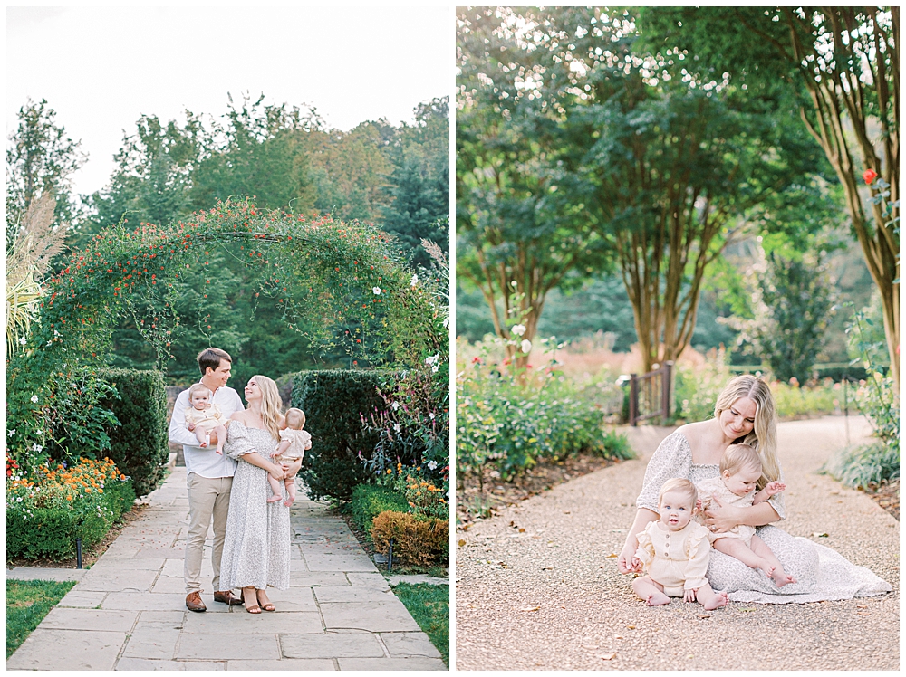 Family Photo Session In  Garden Outside Of Dc