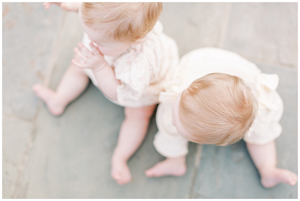 The Tops Of Two Twins' Heads