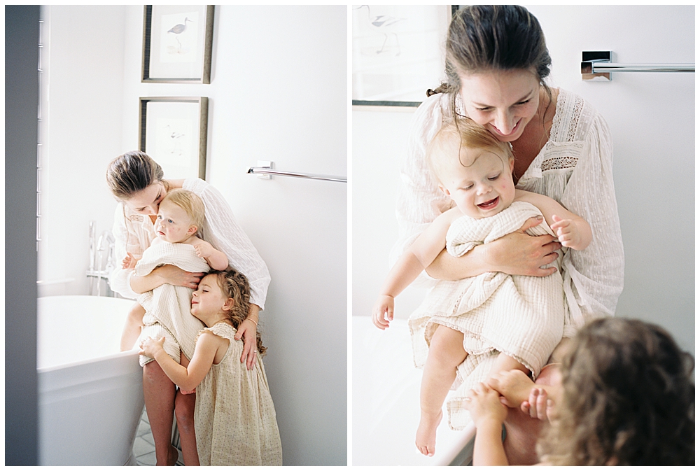 Bath Time Family Session Photographed By Maryland Family Photographer Marie Elizabeth Photography