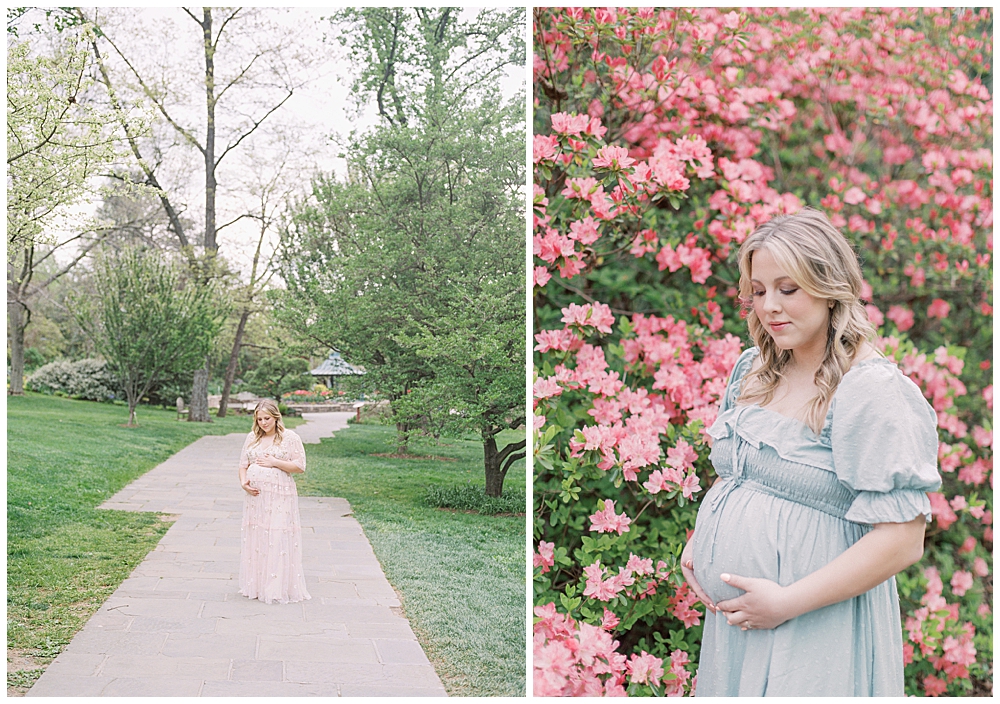 A Maternity Session In Brookside Gardens With Azaleas.