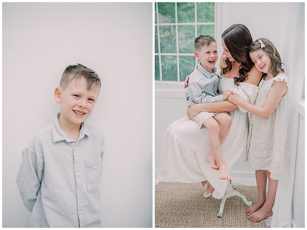 Mother, Son, And Daughter Together During Their Mama And Me Session