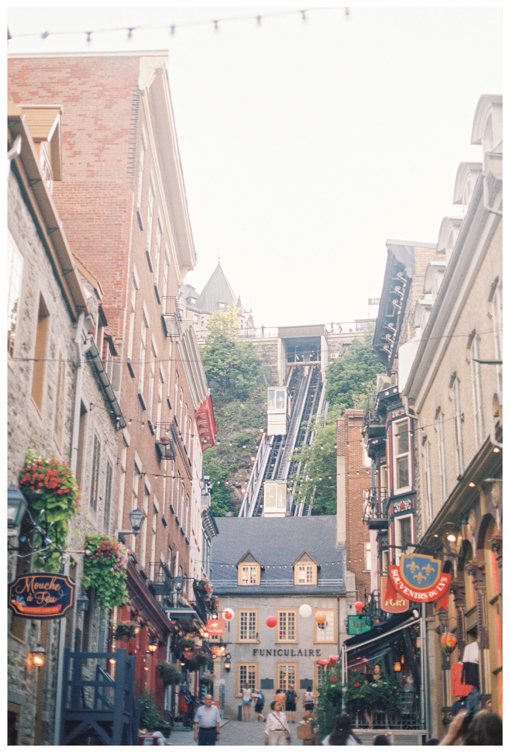 View Of Old Quebec City Furniculaire And Street.