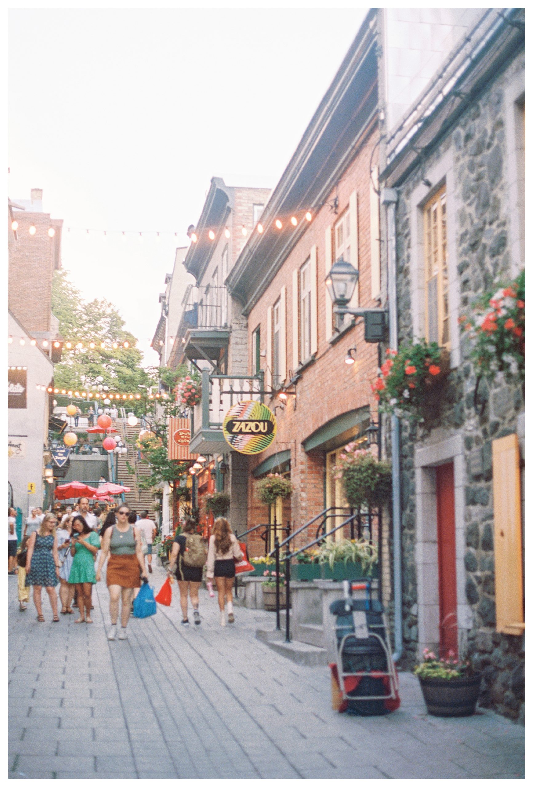 Busy Street In Old Quebec City.