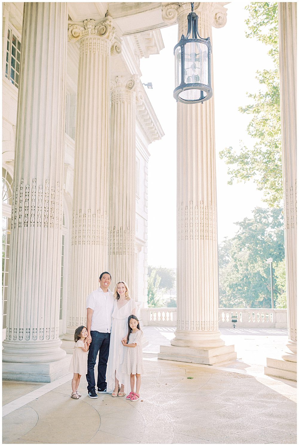 Family Portrait At Dar Constitution Hall With Mother, Father, And Two Young Daughters.