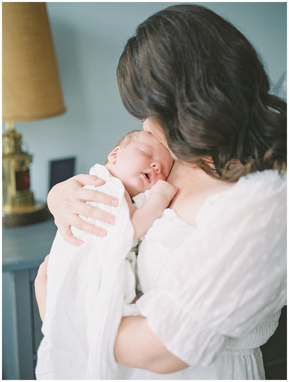 New Baby Snuggles Up On Mom's Chest During Their Capital Hill Newborn Session.