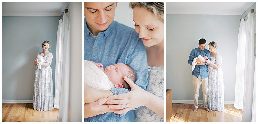 Fairfax Va Newborn Session With Blue Dress