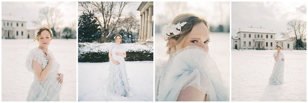 Winter Maternity Shoot In The Snow