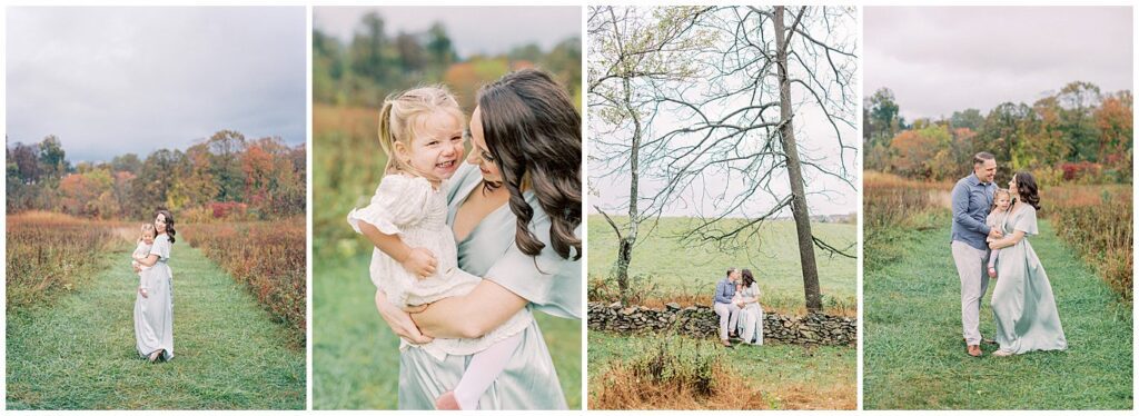 Maryland Photoshoot Locations - Collage Of 3 Images From Family Photo Session At Howard County Conservancy.