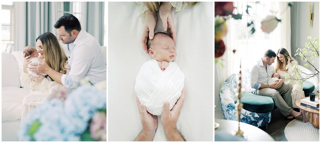 A Collage Of Three Images From Olney Newborn Photos.