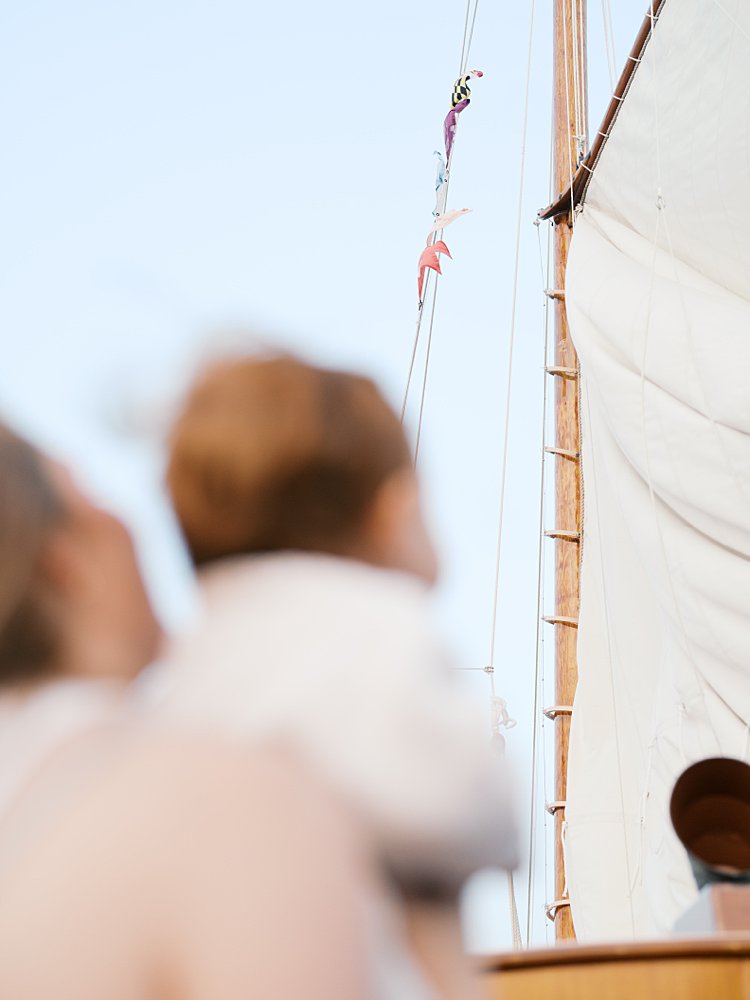 View of sail from a baby boy.