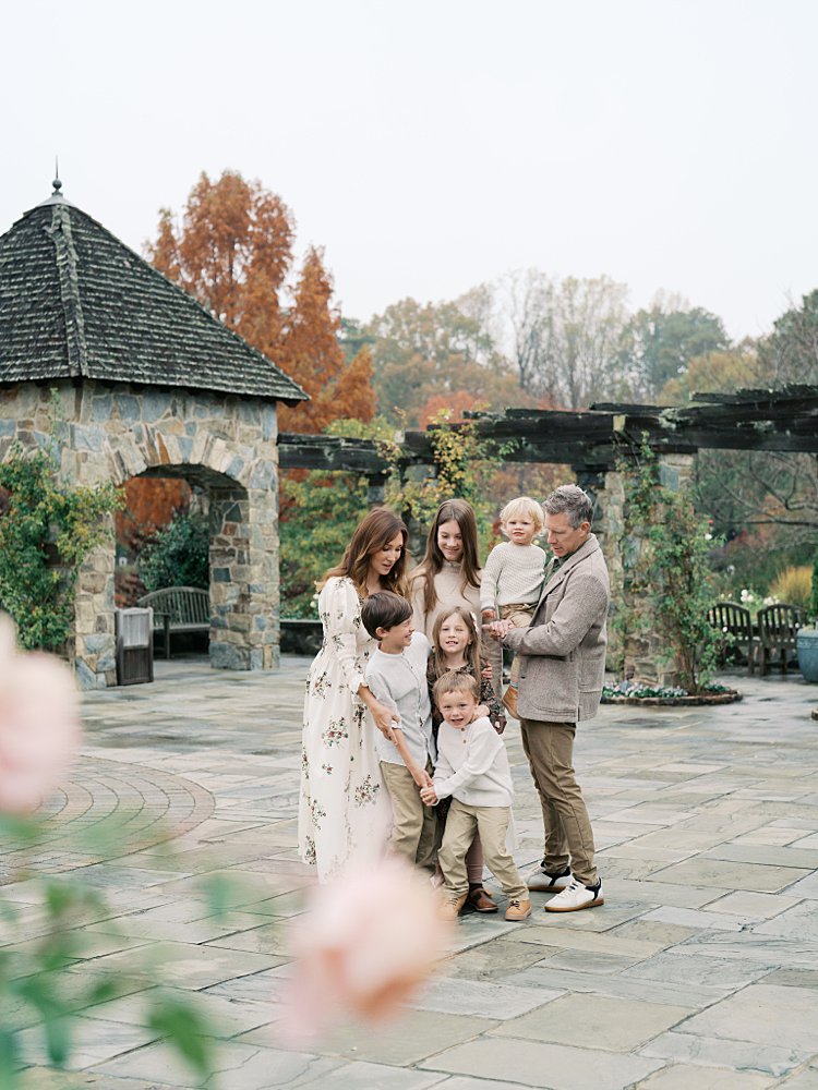 A Family Of Seven Stand Together During Their Lewis Ginter Botanical Garden Photos