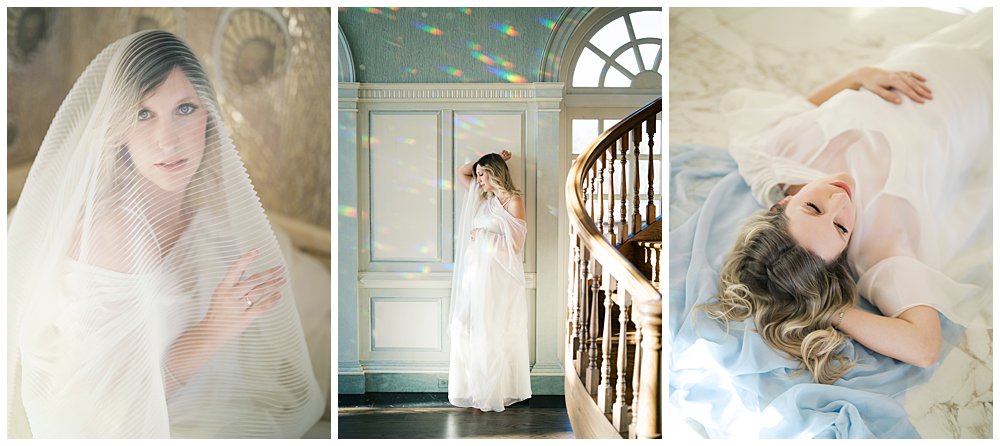 Collage Of Three Maternity Photos At The Estate At River Run.