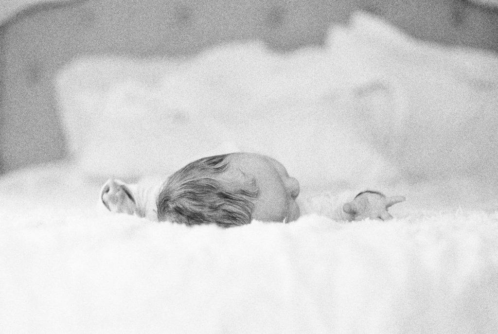 DC fine art newborn on black and white film