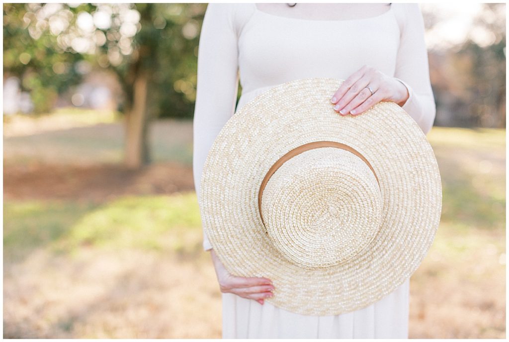 Hat featured during this Maryland maternity session