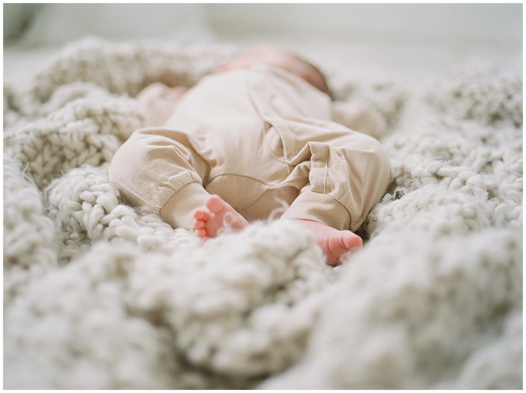 Baby on blanket during DC newborn session