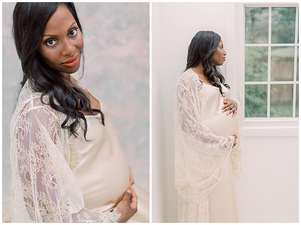 Maternity session in DC photography studio
