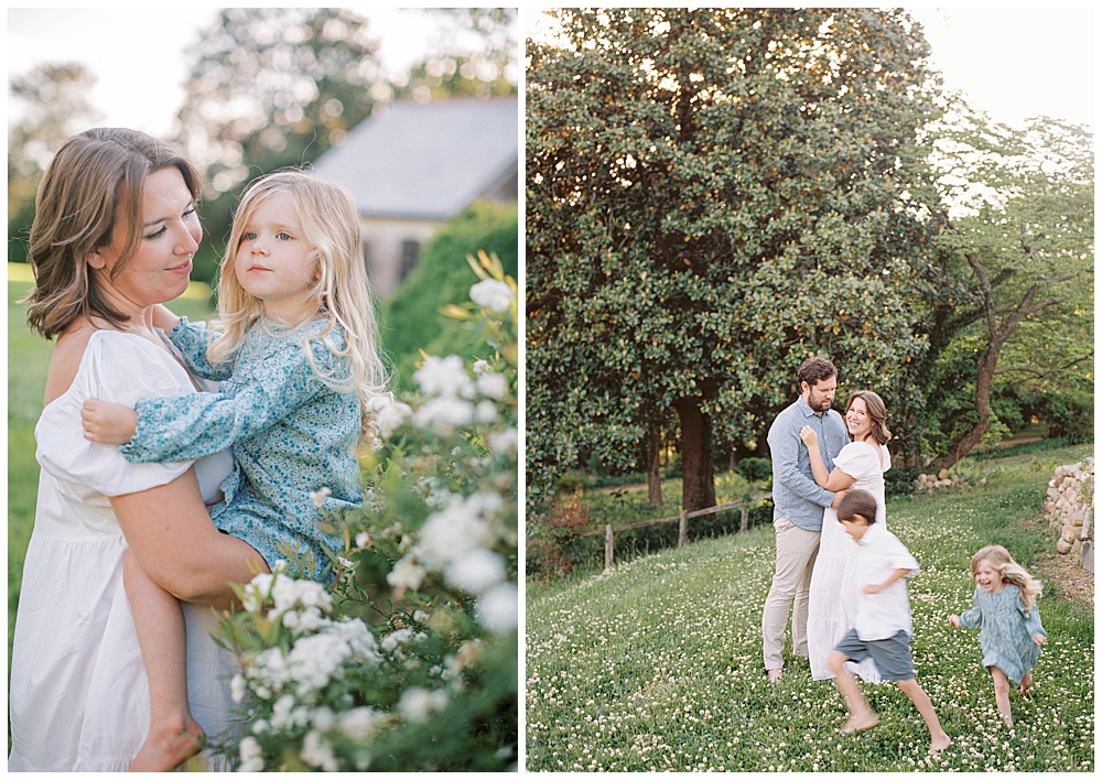 Family photo session at Mulberry Fields in Southern Maryland
