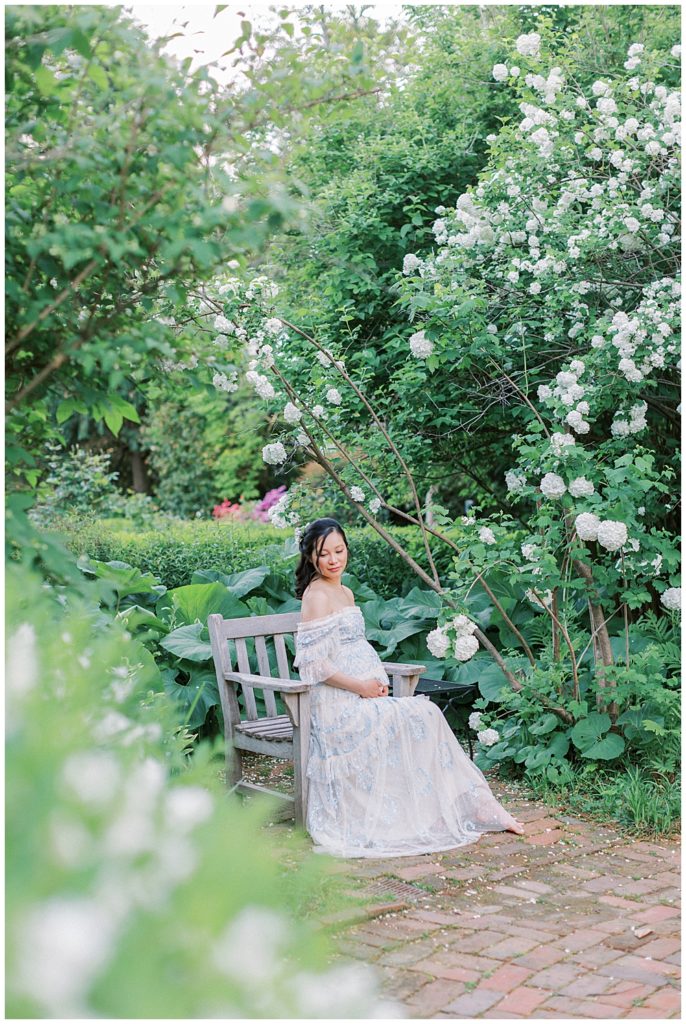 Garden maternity session at Tudor House in DC
