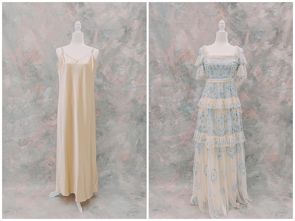 Two elegant dresses for a maternity session