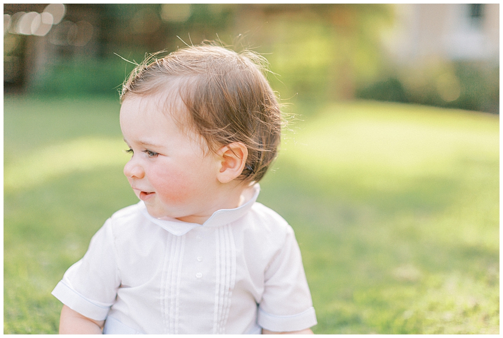 Profile of a one year old boy