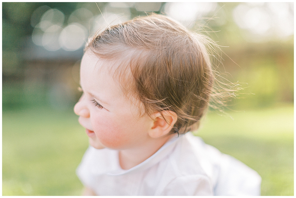Profile of a one year old baby boy