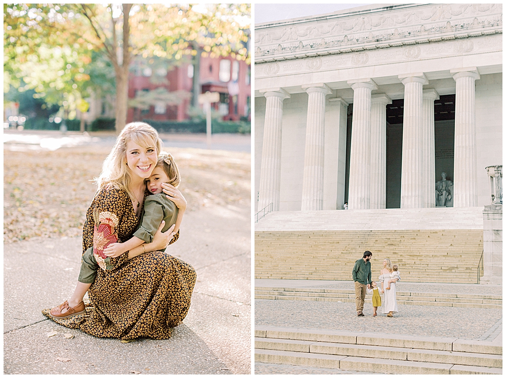 DC family photo session at the Lincoln Memorial and Lincoln Park
