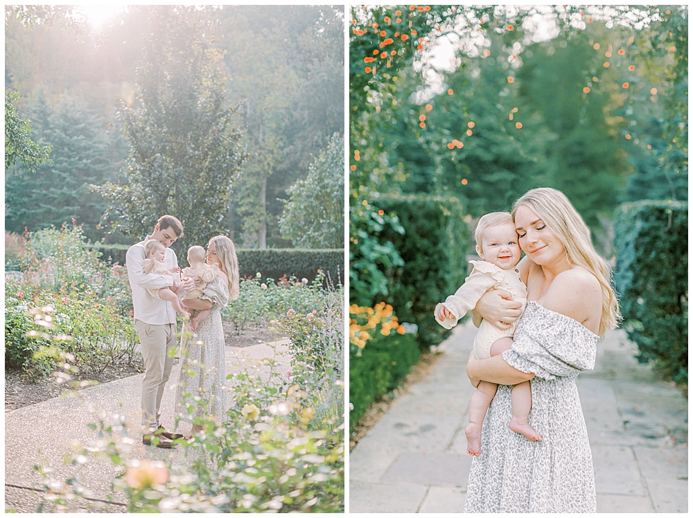 Twin family session at Brookside Gardens in Wheaton MD