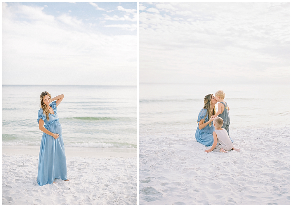A beach maternity photoshoot in Santa Rosa Beach, Florida
