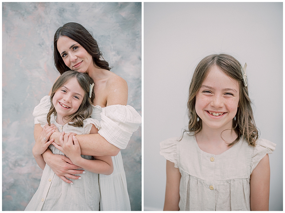 A mother stands with her daughter during her mama and me photo session
