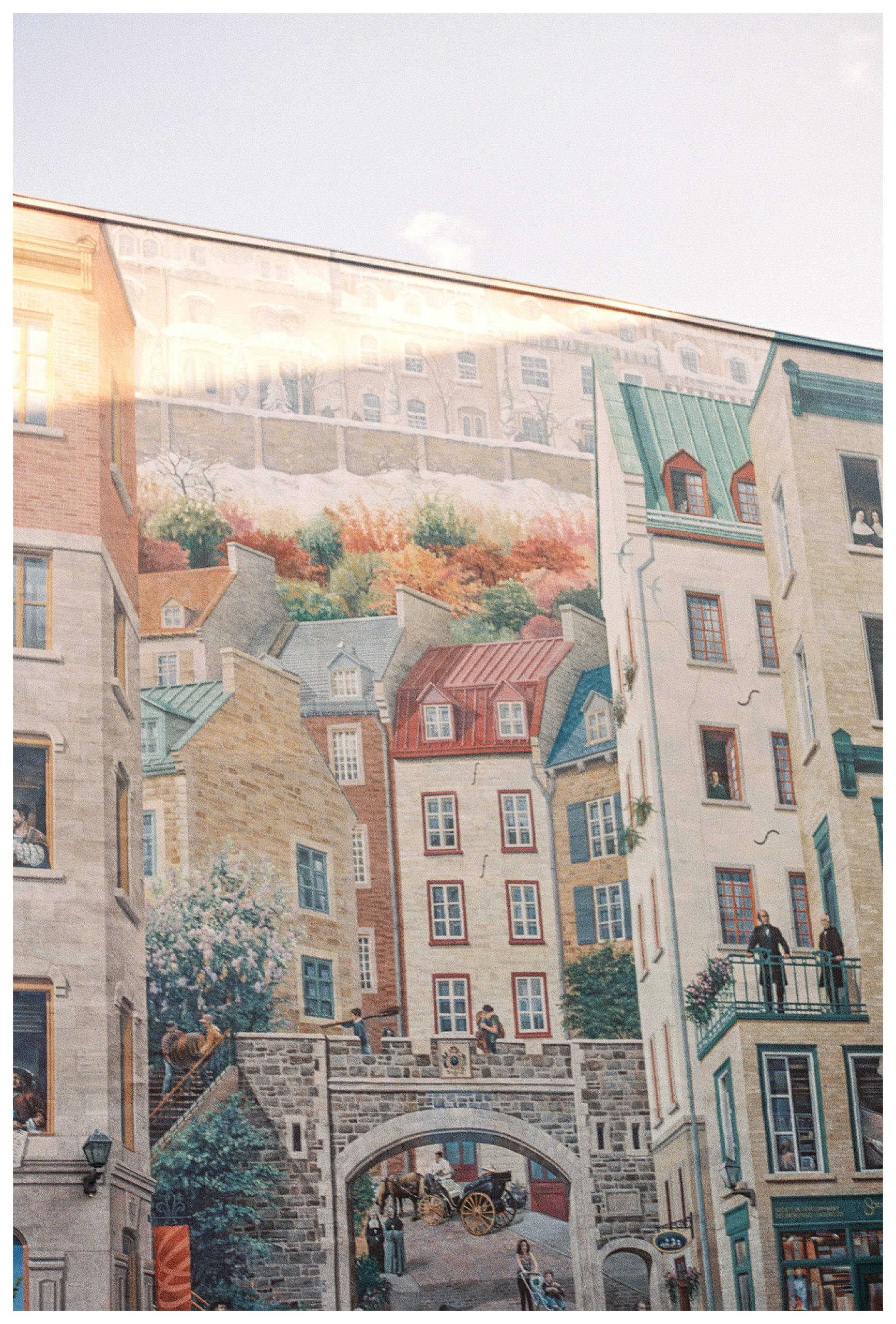 Colorful mural of Quebec City in Quebec City