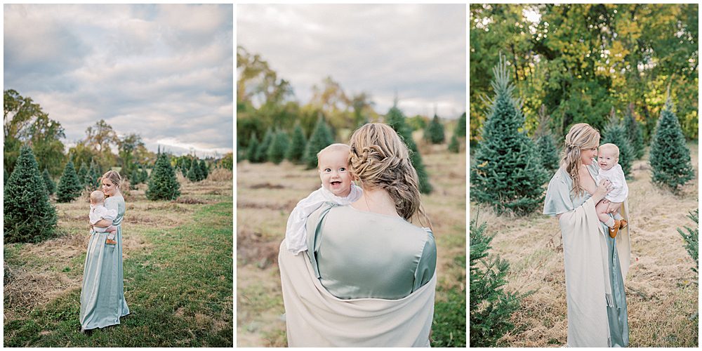 Christmas tree farm mini sessions at Butler's Orchard by Marie Elizabeth Photography